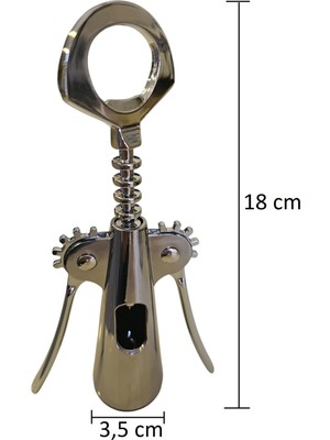 Çelik Şarap Mantarı Açacağı Açacak Tirbuşon -Şişe Kapak Açacağı Tirbüşon Türbişon Tirbişon
