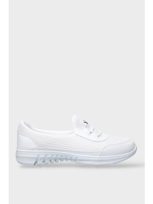 Kadın Ortopedik Fileli Anne Babet Günlük Ayakkabı Beyaz