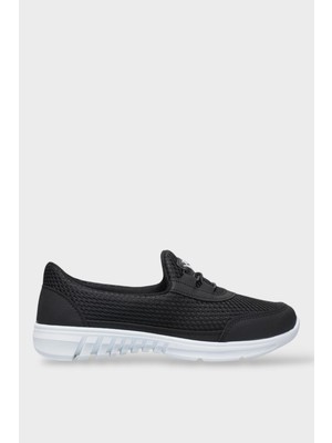 Kadın Ortopedik Fileli Anne Babet Günlük Ayakkabı Siyah - Beyaz