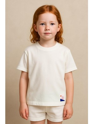 Luess Unisex Çocuk %100 Pamuklu Basic Tişört - Beyaz  (3-4 Yaş 8-9 Yaş)