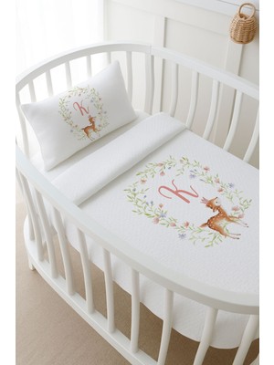 Tuğba Kuğu Pike Takımı - Little Deer Series - K Harfi - 80 x 120 cm