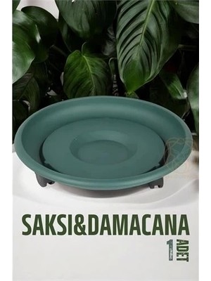 Tekerlekli Saksı Altığı 37 cm Yeşil