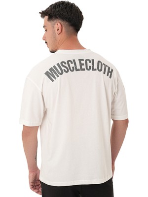 Musclecloth Washed Oversize T-Shirt Kırık Beyaz