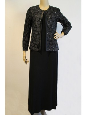 Büyük Beden 3969 Siyah Ceket+Elbise Takım