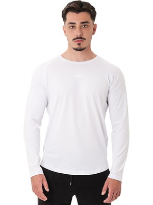 Musclecloth Elite Reglan Uzun Kollu T-Shirt Beyaz