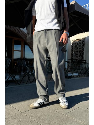 Relax Fit Basic Gri Kumaş Pantolon