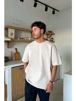 Flaw Basic Oversize Tişört Taş Rengi