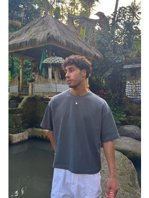 Crop Fit Füme Basic Tişört