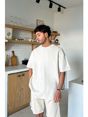 Flaw Basic Oversize Tişört Bej