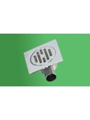 Sökmenler 15X15 70 Yandan Çıkış Pirinç Döküm Krom Kare Yer Sifonu