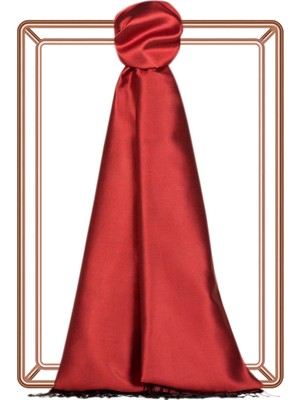 Osmanlı Kırmızısı Ipekevi Çift Taraflı  Ipek Şal 927