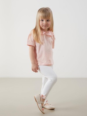 Bebe Yaka Nakışlı Kız Bebek Bluz ve Tayt 2'li  (S5)