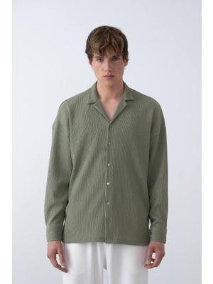 Erkek Krinkıl Uzun Kollu Gömlek