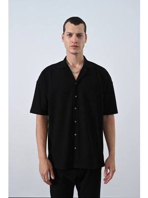 Fitilli Kısa Kol Erkek Gömlek