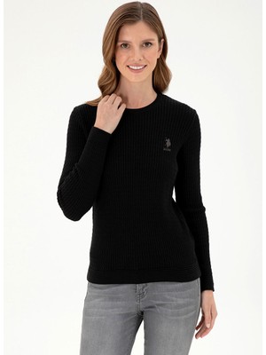 U.s. Polo Assn. Siyah Kadın Bisiklet Slim Fit Kazak KARLA-BSK24