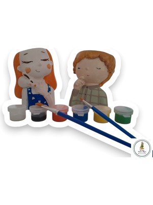 3 Elma Tasarım Atölyesi Taş Boyama Seti-2 Adet Sukulent Saksı-Aktivite-Çocuk Gelişim-Sanat-Hediye-Okul Öncesi-Hobi-Aile Etkinlik-Karne-Doğum Günü-Bayram-Özel Gün Hediyesi