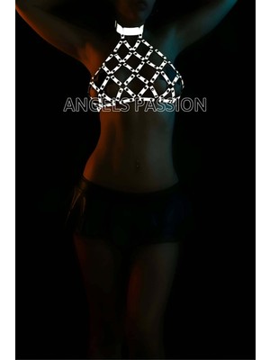 Mlvx File Görünümlü  Göğüs Üzeri Reflektörlü Harness - Karanlıkta Parlar - 443  Blsm