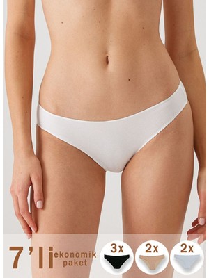 7'li Ekonomik Paket 2070 No Show Pamuklu Basic Brief Külot