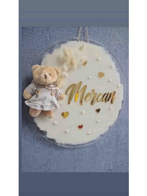 Buketiket Dekoratif Ayıcıklı Boyalı Pleksi Hastane Bebek Çocuk Odası Kapı Süsü