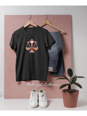 Oversize Terazi Burcu Astroloji Burç  Tasarımlı Unisex T-Shirt