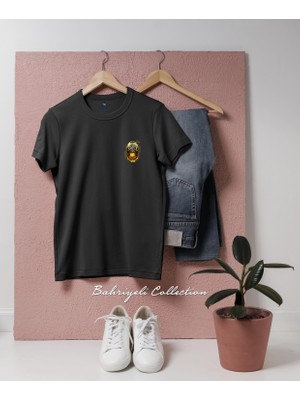 Bahriyeli Collection Oversize Gold Dalgıç Dalış Başlığı  Cep Tasarımlı Unisex T-Shirt