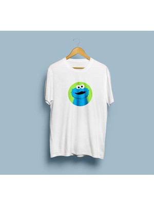 Oversize Kurabiye Canavarı Tasarım Unisex T-Shirt