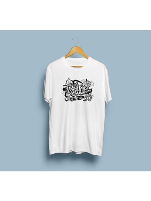 Oversize Hip Hop Graffiti Tasarım Unisex T-Shirt