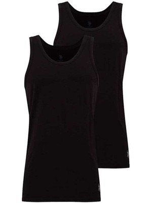 U.s. Polo Assn. Erkek Siyah 2 Li Atlet Klasik Stil Normal Kalıp %100 Pamuk