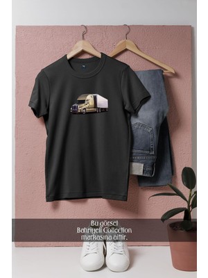 Oversize Amerikan Tarz Tır  Tasarımlı Unisex T-Shirt