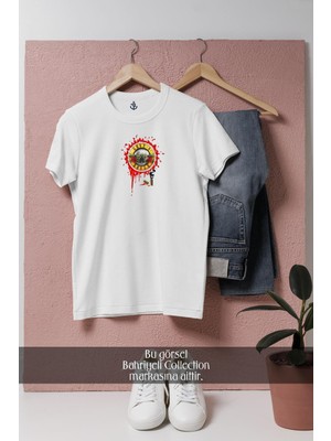 Oversize Guns N' Roses Logo  Tasarımlı Unisex T-Shirt