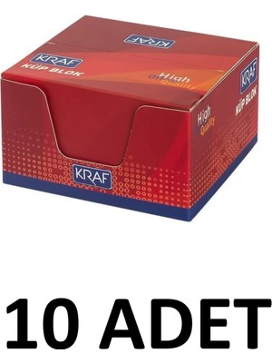 Kraf (10 Paket) Küp Blok Beyaz 8x8 cm (115G)