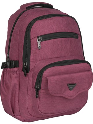 Relaxion Su Geçirmez Çok Gözlü Okul Sırt Çantası Bordo 2056
