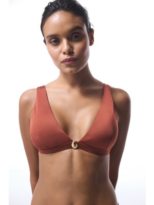 Turuncu Braga Deep V Bikini Üstü