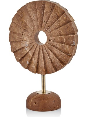 Evza Mermer Kahverengi Traverten Pervane Kaideli Dekor 13*24,5*38 cm