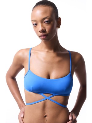 Ophelia Minimal Kesim Mavi Bikini Üstü