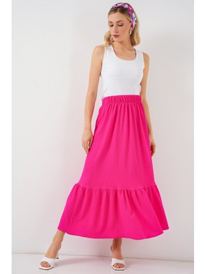 Modavera 1886 Uzun Örme Etek - A.fuşya