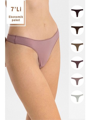 7'li Ekonomik Paket 2071 No Show Iz Belli Etmeyen Pamuklu Basic Tanga