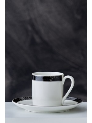 Karaca Damalı Tek Kişilik Porselen Kahve Fincan Takımı 90 ml