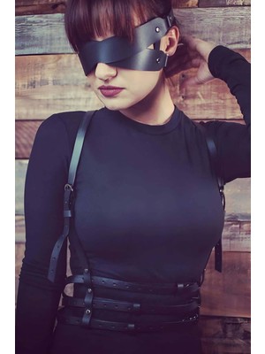 Mulvxjrt JRT02 Göz Maskeli  Deri Harness - 471 (Mulvix)
