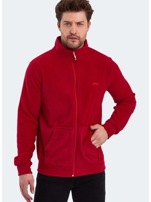 Slazenger Kırmızı Polar Gömlek Erkek Düz Desen Klasik Stil Normal Kalıp