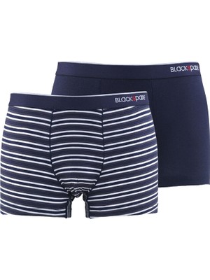 Blackspade Erkek Boxer 2'li Paket Stripes 9551 - Lacivert