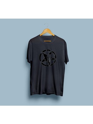 Oversize Yıldız Punisher Tasarım Unisex T-Shirt