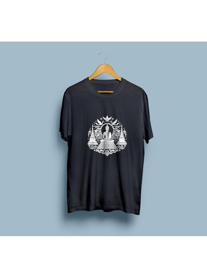 Oversize Budizm / Buddha Tapınak Tasarım Unisex T-Shirt