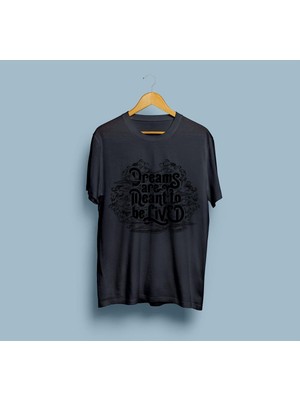 Oversize Hayaller Yaşanmak Içindir Yazılı Tasarım Unisex T-Shirt