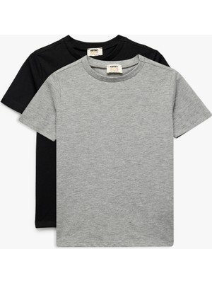 Koton Kısa Kollu Bisiklet Yaka Pamuklu 2'li Tişört Seti