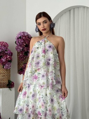 Modavera Jeon Boyun Askılı Elbise