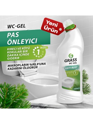 Grass Wc- Gel Konsantre - Kireç & Sarı Leke Çözücü - Ekonomik Kullanım - Hoş Kokulu - 750 ml