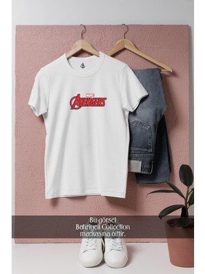Oversize Marvel Avengers Logo  Tasarımlı Unisex T-Shirt