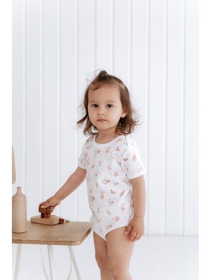 Kısa Kollu Bebek Body - Pureline Series - Soft Bloom
