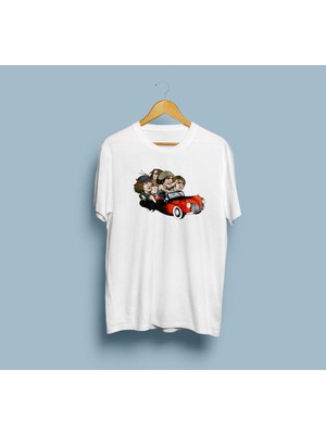 Oversize Ac/dc Karikatür Tasarım Unisex T-Shirt